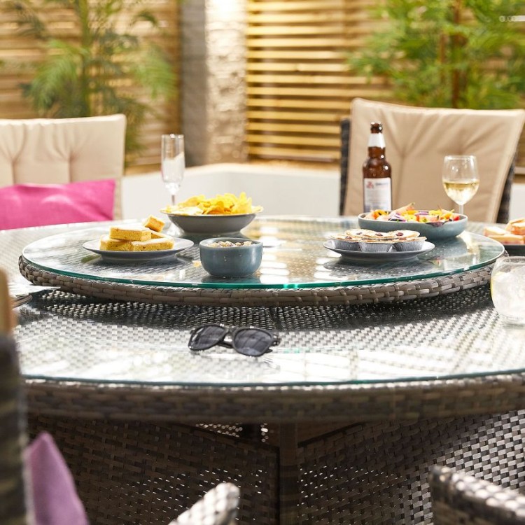 Brown rattan lazy susan discount